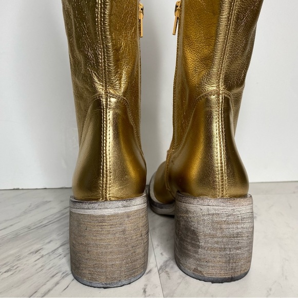 Free People Essential Gold Leather Tall Boot 38 1/2 - Picture 4 of 16